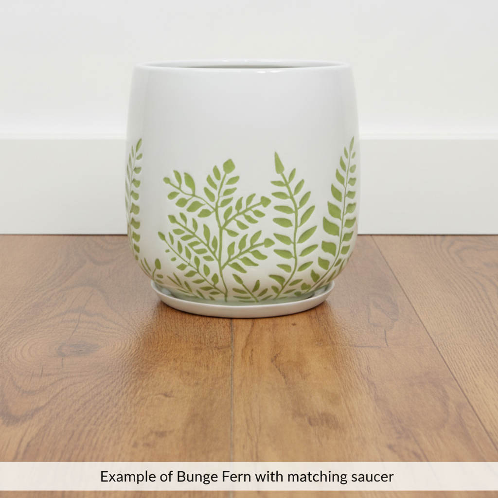 Bunge Fern Fibrelgass Pot Sage on White