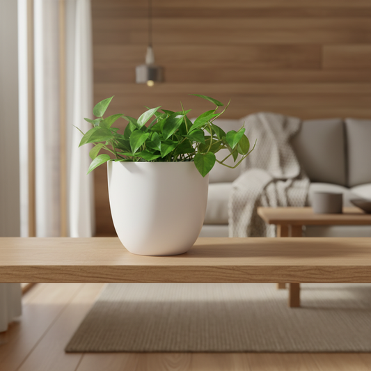 Egg Fibreglass Pot Matte White