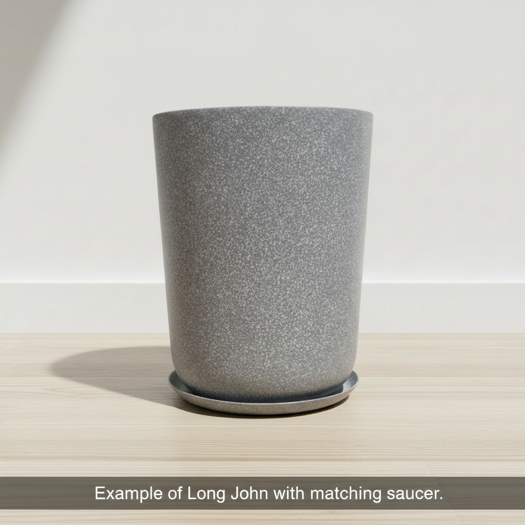 Long John Fibreglass Pot Mottled Grey