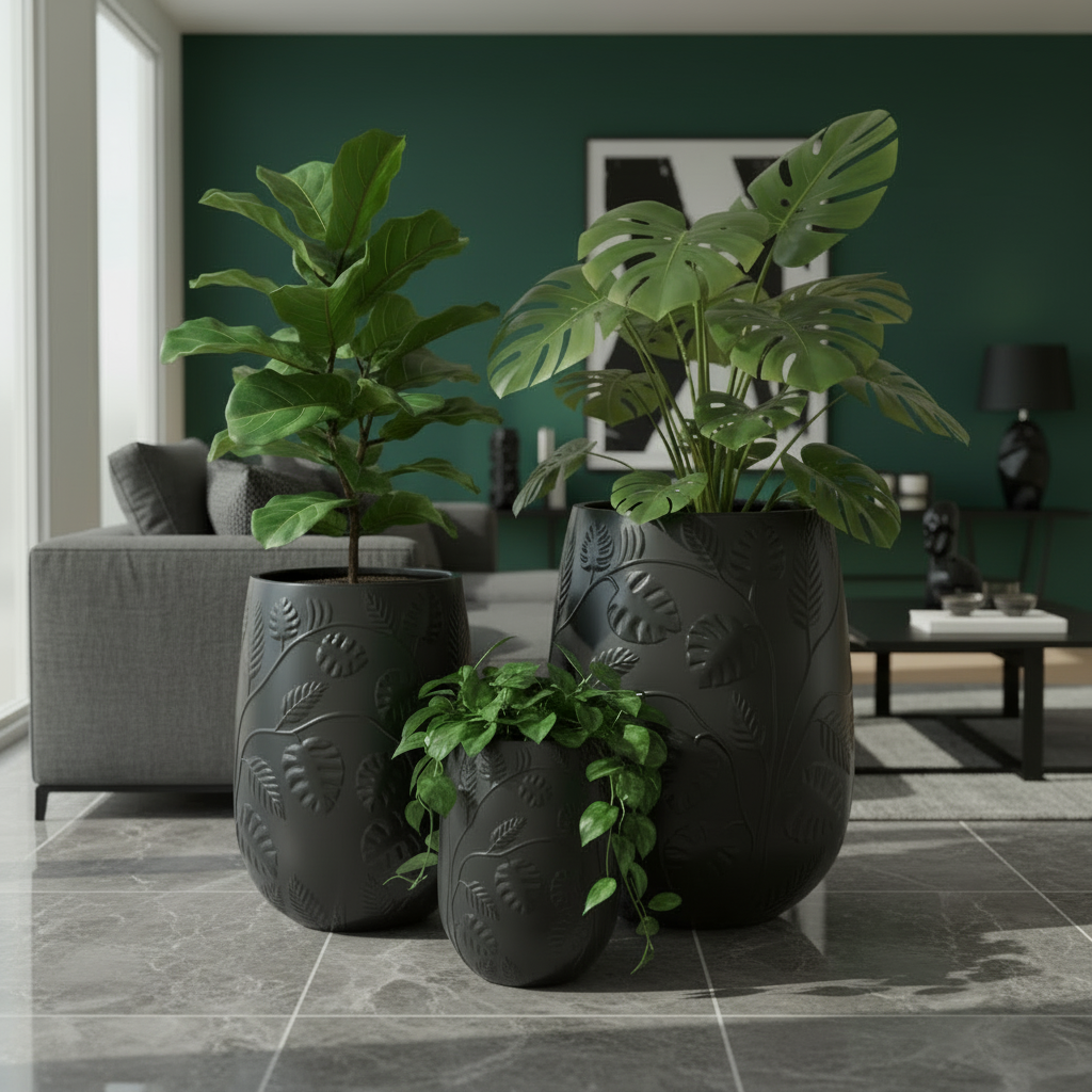 Tall Vase Monstera Pot Trio