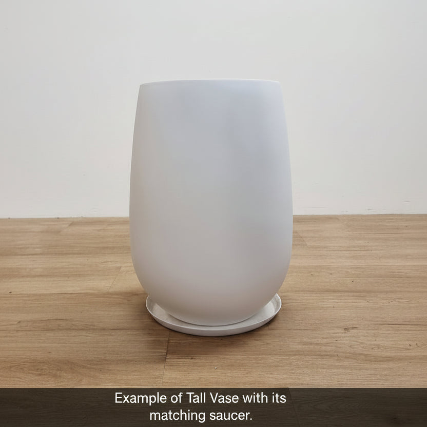 Contemporary Tall Vase Fibreglass Pot Matte White