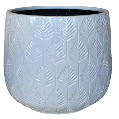 Bunge Palm Leaf Fibreglass Pot White