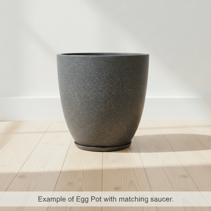 Egg Fibreglass Pot Mottled Grey