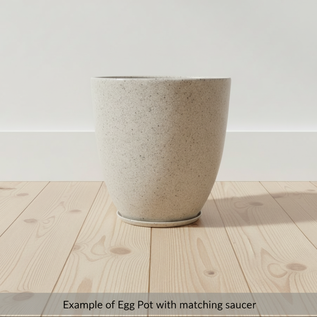 Egg Fibreglass Pot Sandstone