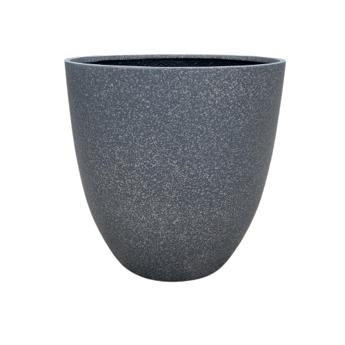 Egg Fibreglass Pot Mottled Grey