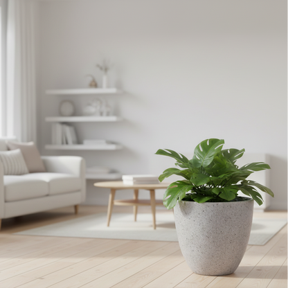 Egg Fibreglass Pot Sandstone