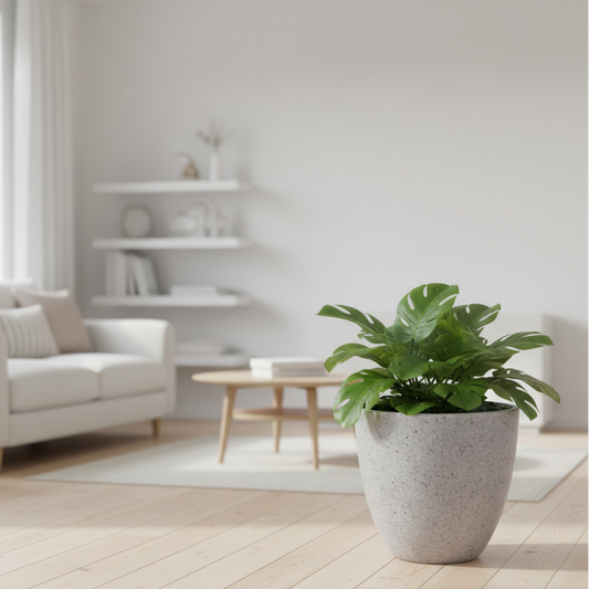 Egg Fibreglass Pot Sandstone