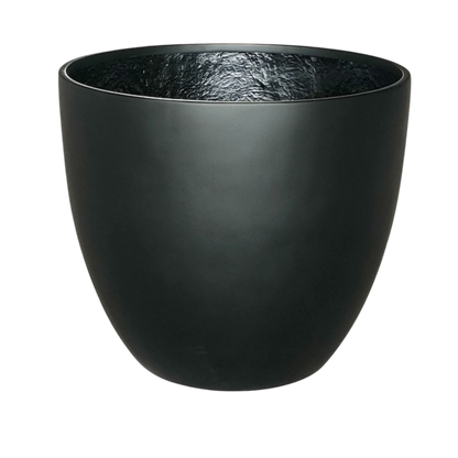 Egg Fibreglass Pot Matte Black