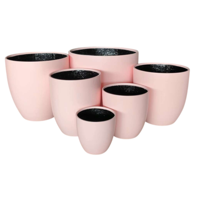 Egg Fibreglass Pot Dusty Pink