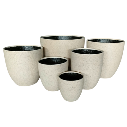 Egg Fibreglass Pot Sandstone