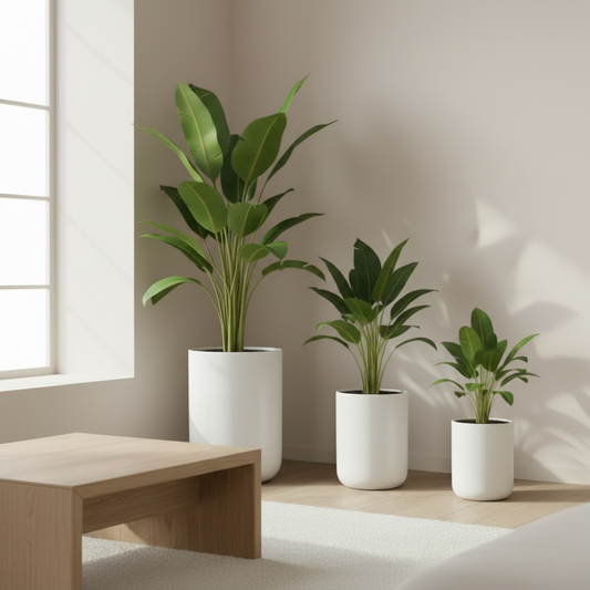 Long John Fibreglass Pot Matte White