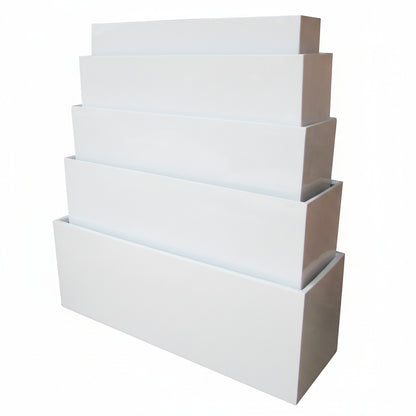 Modern Rectangle Huge Fibreglass Pot Matte White