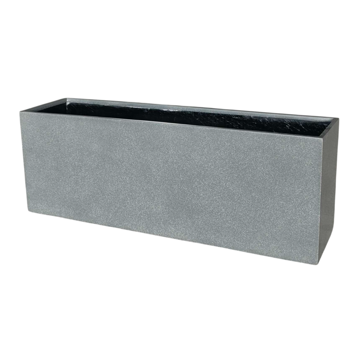 Modern Rectangle Huge Fibreglass Pot Mottled Grey
