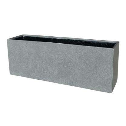 Modern Rectangle Huge Fibreglass Pot Mottled Grey