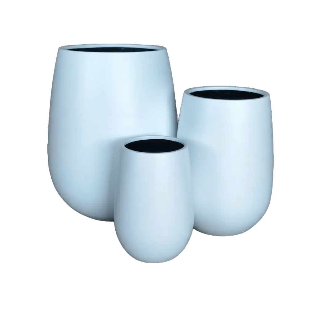 Contemporary Tall Vase Fibreglass Pot Matte White