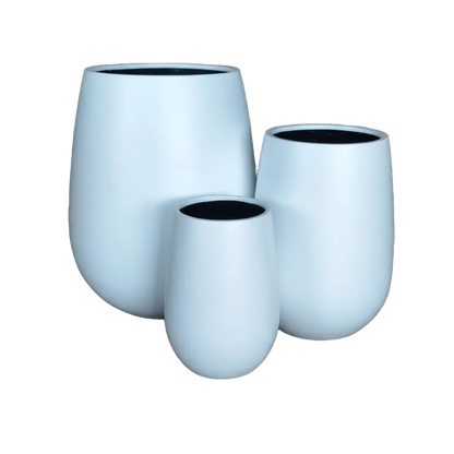 Contemporary Tall Vase Fibreglass Pot Matte White