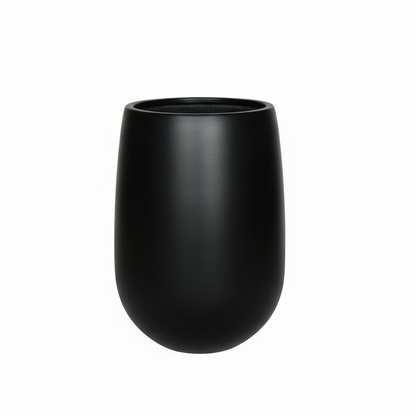Contemporary Tall Vase Fibreglass Pot Matte Black