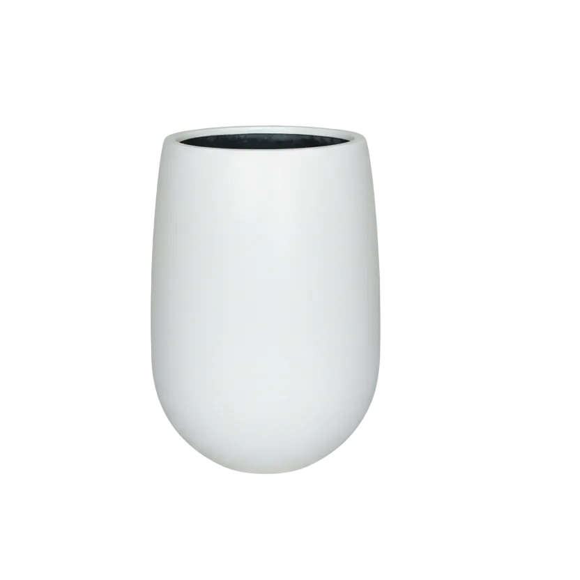 Contemporary Tall Vase Fibreglass Pot Matte White