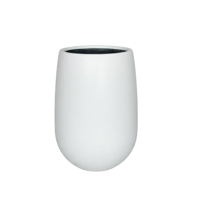 Contemporary Tall Vase Fibreglass Pot Matte White