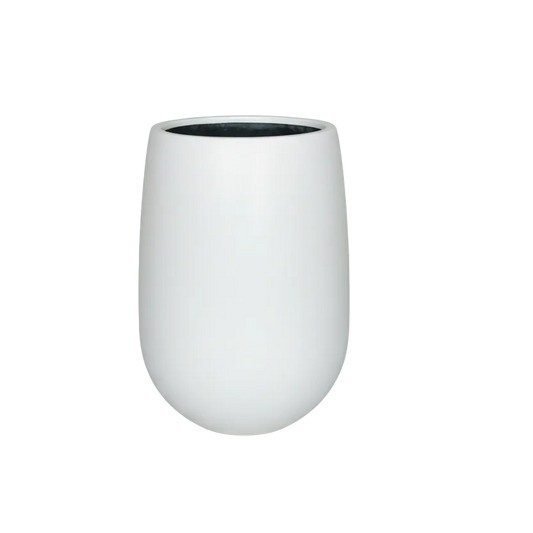 Contemporary Tall Vase Fibreglass Pot Matte White