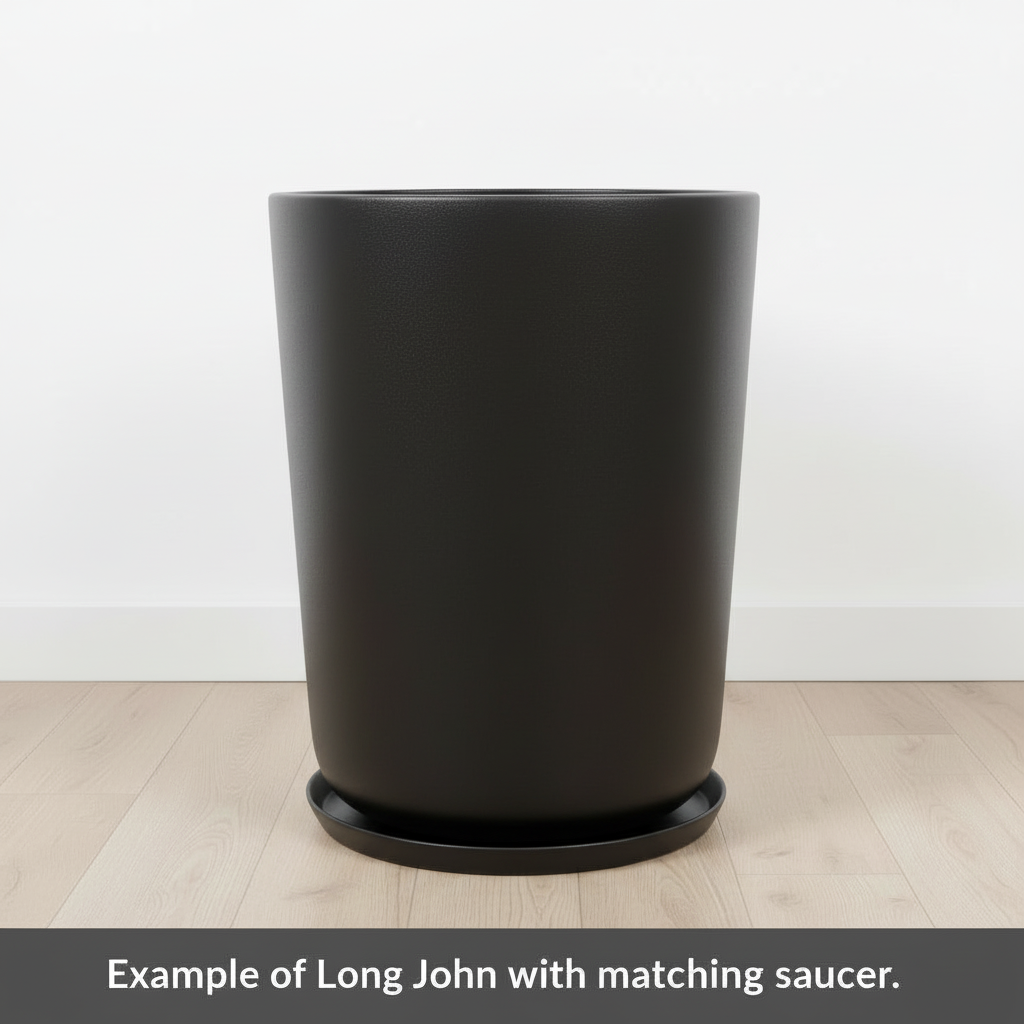 Long John Fibreglass Pot Matte Black