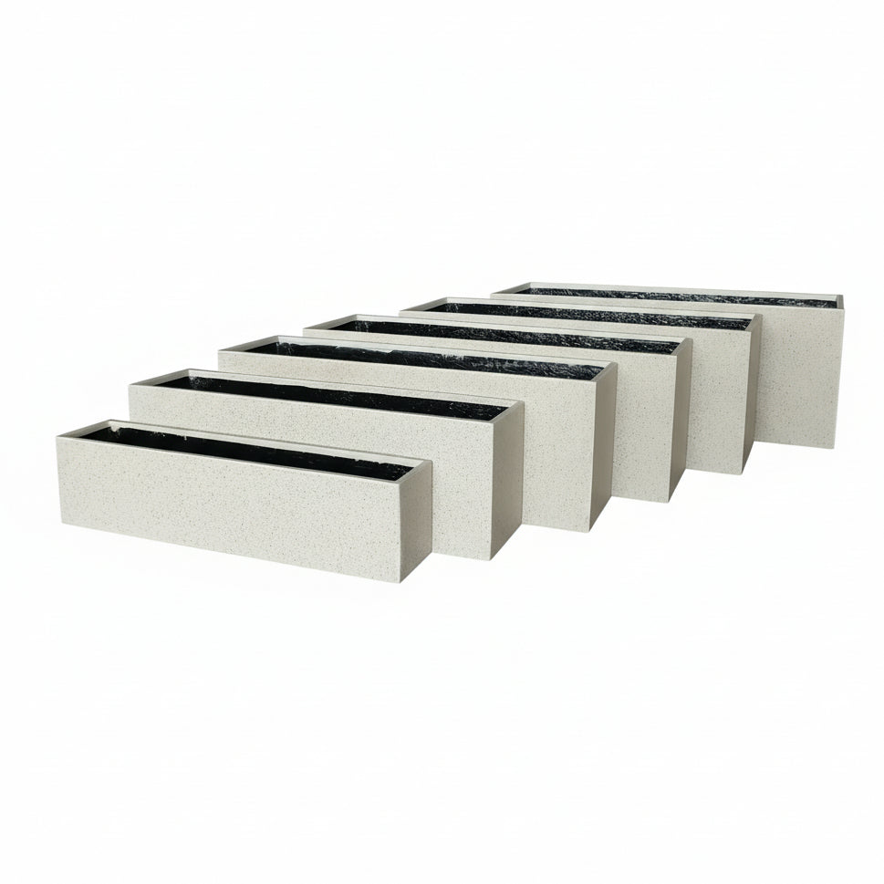 Modern Rectangle Huge Fibreglass Pot Sandstone