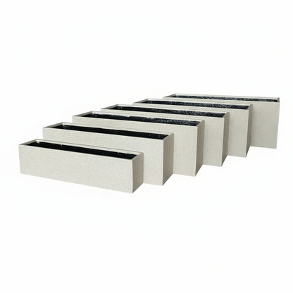 Modern Rectangle Huge Fibreglass Pot Sandstone