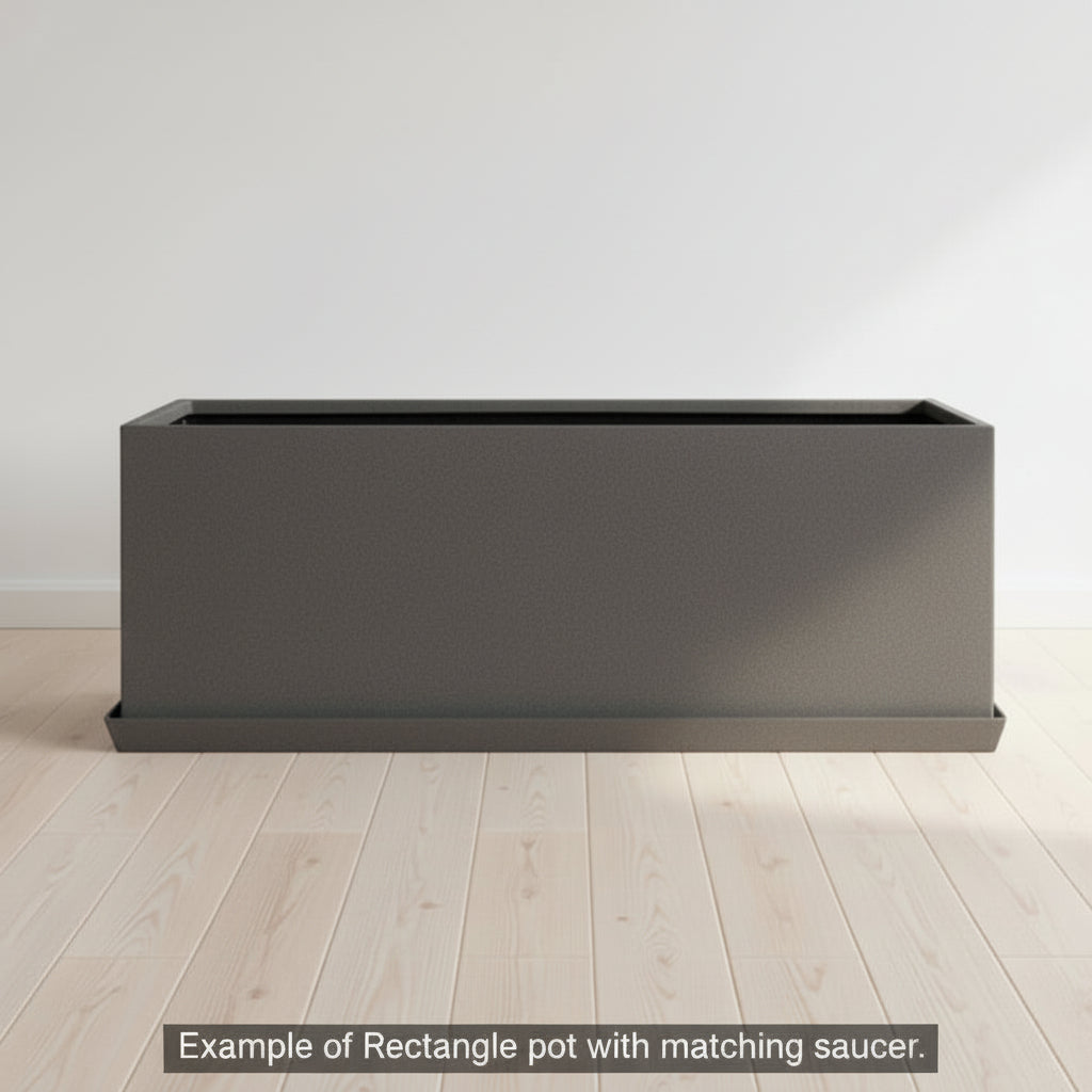 Modern Rectangle Huge Fibreglass Pot Mottled Grey