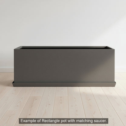Modern Rectangle Huge Fibreglass Pot Mottled Grey