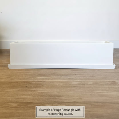 Modern Rectangle Huge Fibreglass Pot Matte White