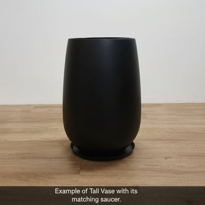 Contemporary Tall Vase Fibreglass Pot Matte Black